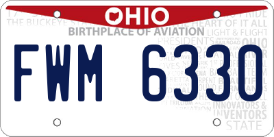 OH license plate FWM6330