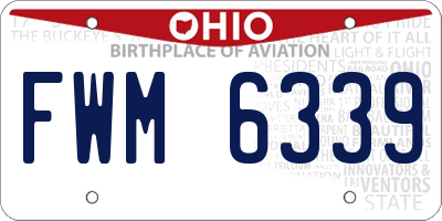OH license plate FWM6339
