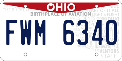 OH license plate FWM6340