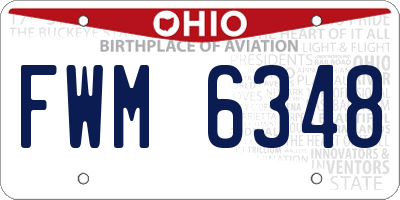 OH license plate FWM6348
