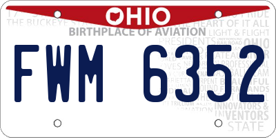 OH license plate FWM6352