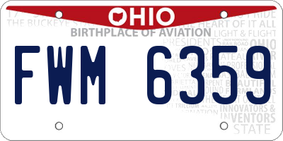 OH license plate FWM6359