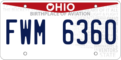 OH license plate FWM6360
