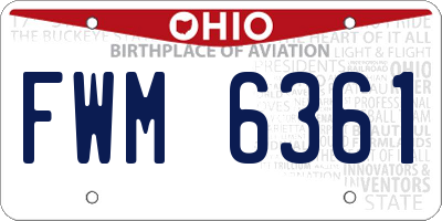 OH license plate FWM6361