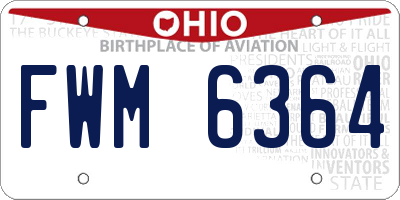 OH license plate FWM6364
