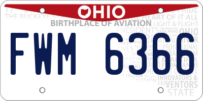 OH license plate FWM6366
