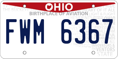 OH license plate FWM6367