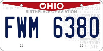 OH license plate FWM6380