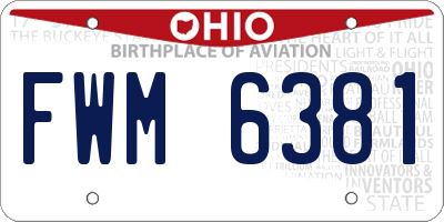 OH license plate FWM6381