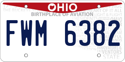 OH license plate FWM6382