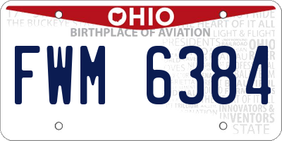 OH license plate FWM6384