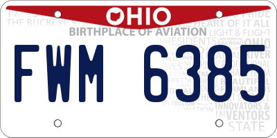OH license plate FWM6385