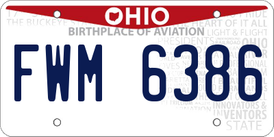 OH license plate FWM6386
