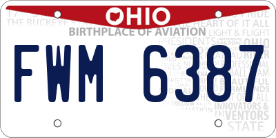 OH license plate FWM6387
