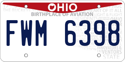 OH license plate FWM6398