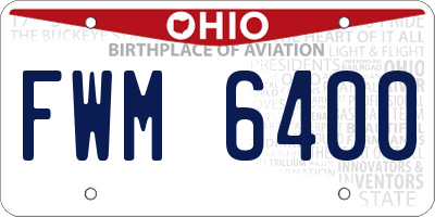 OH license plate FWM6400