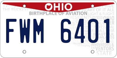 OH license plate FWM6401