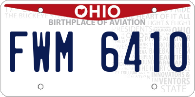 OH license plate FWM6410