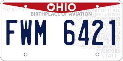 OH license plate FWM6421