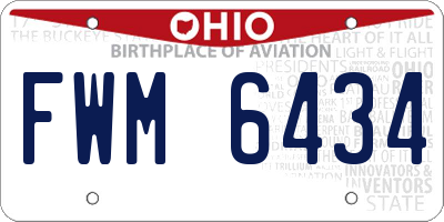 OH license plate FWM6434