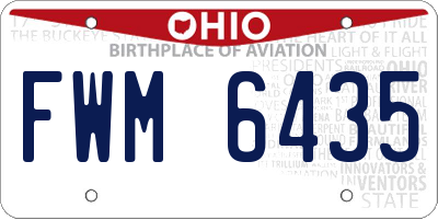 OH license plate FWM6435