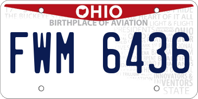 OH license plate FWM6436