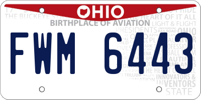 OH license plate FWM6443