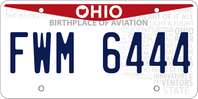 OH license plate FWM6444