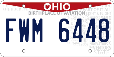 OH license plate FWM6448
