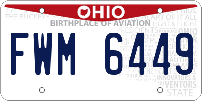 OH license plate FWM6449