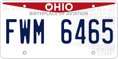 OH license plate FWM6465