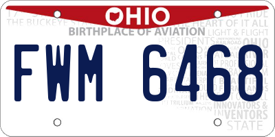 OH license plate FWM6468