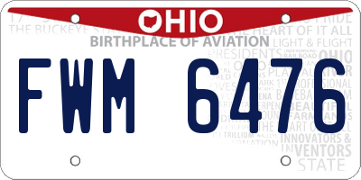 OH license plate FWM6476