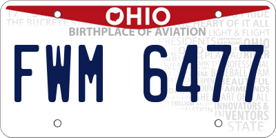 OH license plate FWM6477
