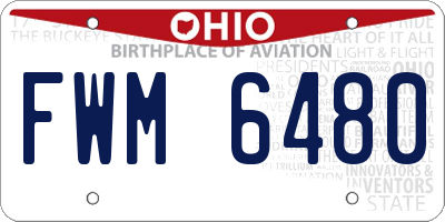 OH license plate FWM6480