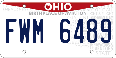 OH license plate FWM6489