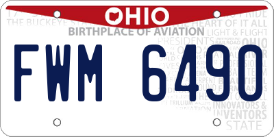 OH license plate FWM6490