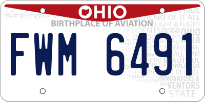 OH license plate FWM6491