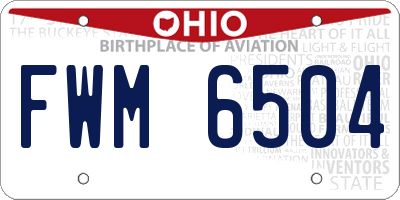 OH license plate FWM6504