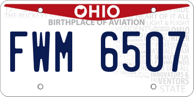 OH license plate FWM6507