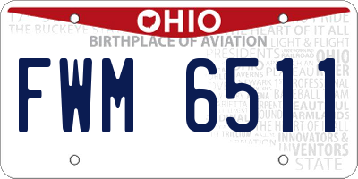 OH license plate FWM6511