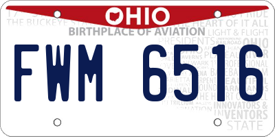 OH license plate FWM6516