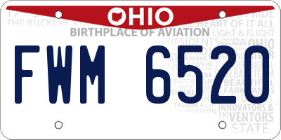 OH license plate FWM6520