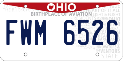 OH license plate FWM6526