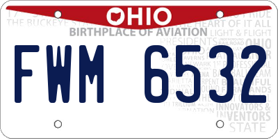 OH license plate FWM6532
