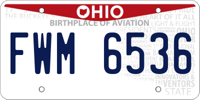 OH license plate FWM6536