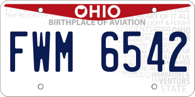 OH license plate FWM6542