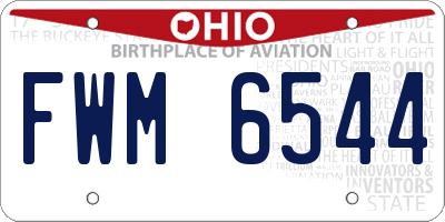 OH license plate FWM6544