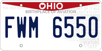 OH license plate FWM6550