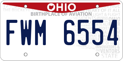 OH license plate FWM6554